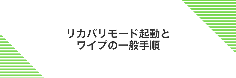 リカバリモード起動とワイプの一般手順