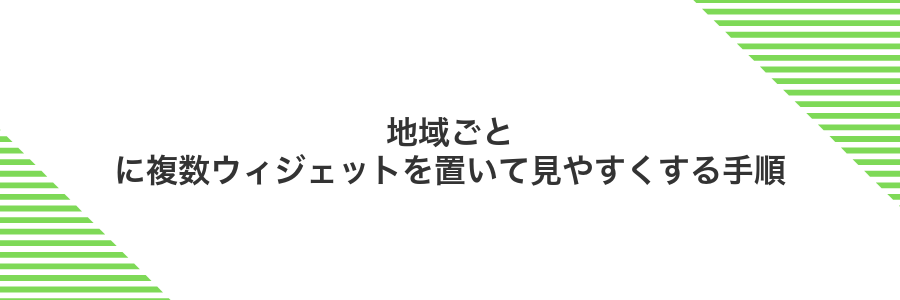 地域ごとに複数ウィジェットを置いて見やすくする手順