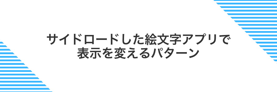 サイドロードした絵文字アプリで表示を変えるパターン