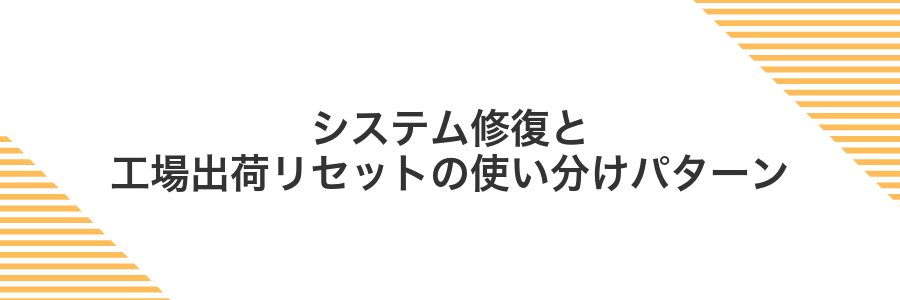 システム修復と工場出荷リセットの使い分けパターン