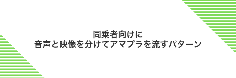 同乗者向けに音声と映像を分けてアマプラを流すパターン