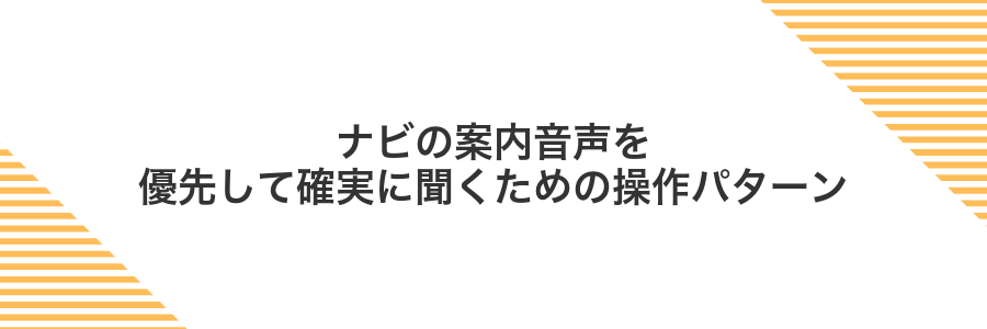 ナビの案内音声を優先して確実に聞くための操作パターン