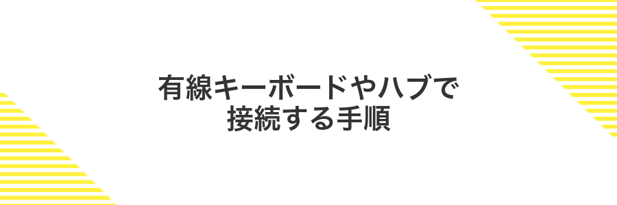 有線キーボードやハブで接続する手順