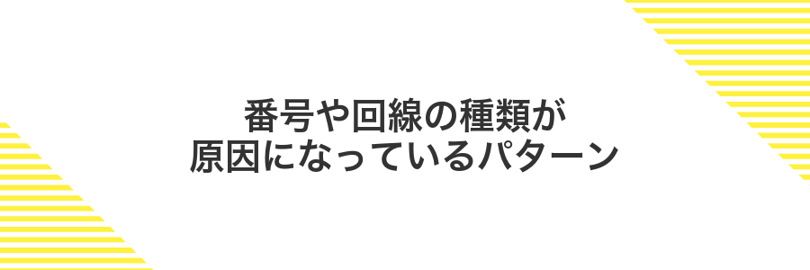 番号や回線の種類が原因になっているパターン
