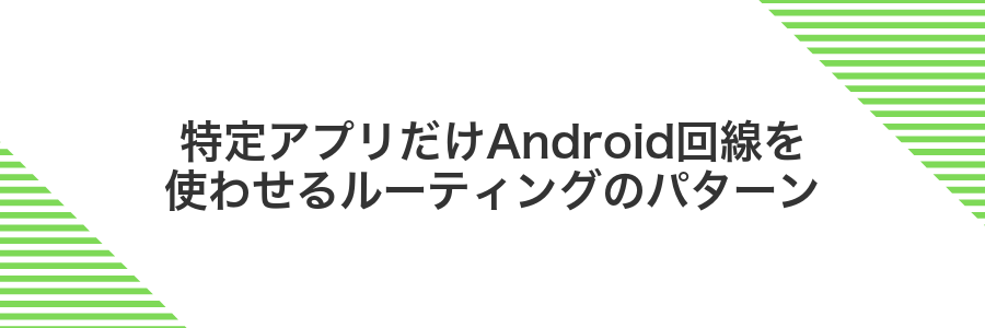 特定アプリだけAndroid回線を使わせるルーティングのパターン