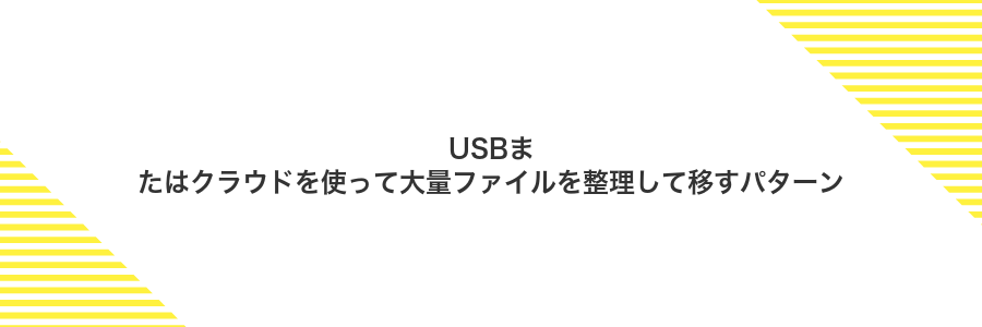 USBまたはクラウドを使って大量ファイルを整理して移すパターン