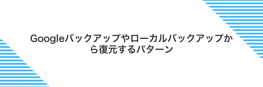 Googleバックアップやローカルバックアップから復元するパターン