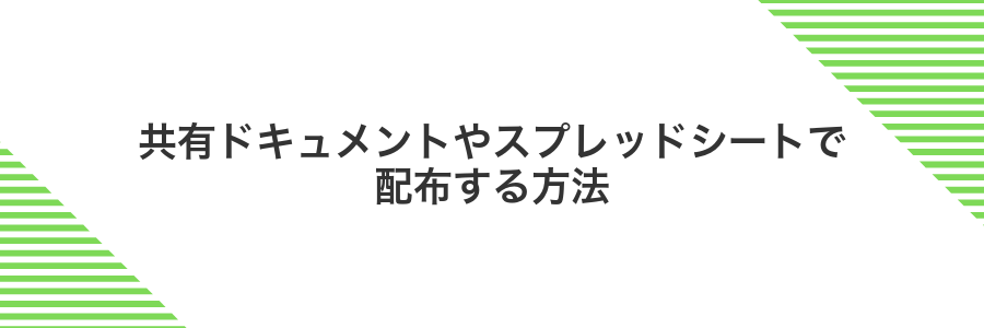 共有ドキュメントやスプレッドシートで配布する方法
