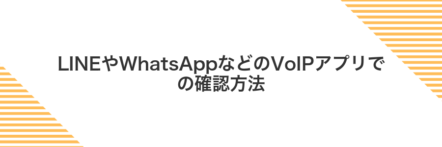LINEやWhatsAppなどのVoIPアプリでの確認方法