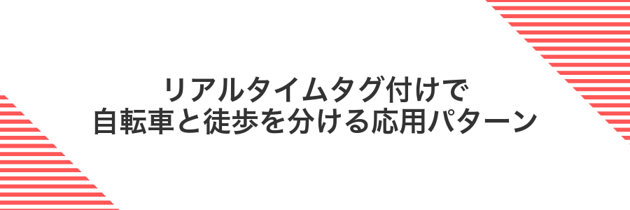 リアルタイムタグ付けで自転車と徒歩を分ける応用パターン