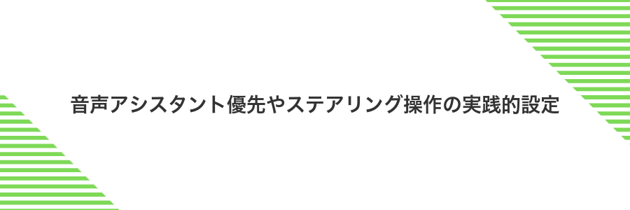 音声アシスタント優先やステアリング操作の実践的設定