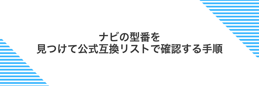 ナビの型番を見つけて公式互換リストで確認する手順