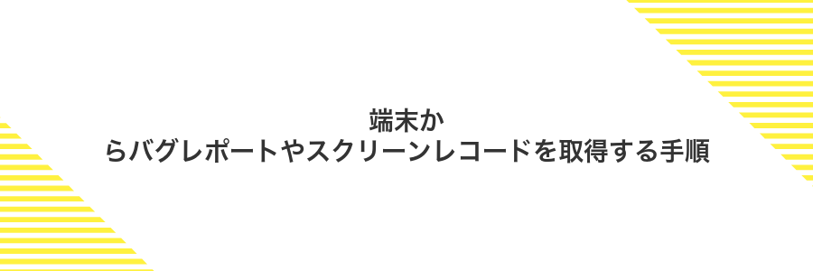 端末からバグレポートやスクリーンレコードを取得する手順