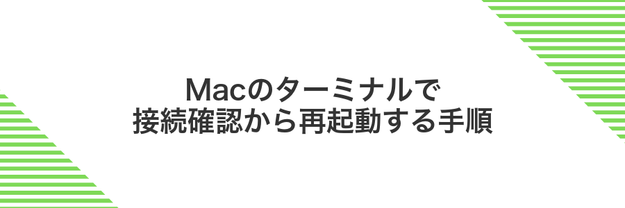 Macのターミナルで接続確認から再起動する手順