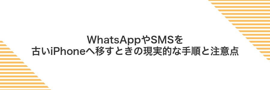 WhatsAppやSMSを古いiPhoneへ移すときの現実的な手順と注意点