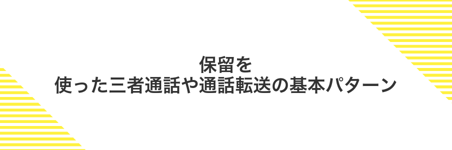 保留を使った三者通話や通話転送の基本パターン