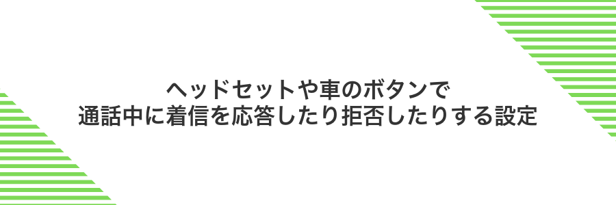 ヘッドセットや車のボタンで通話中に着信を応答したり拒否したりする設定