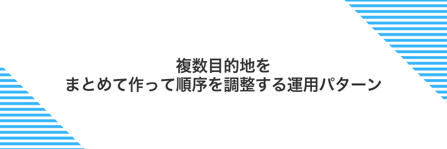 複数目的地をまとめて作って順序を調整する運用パターン