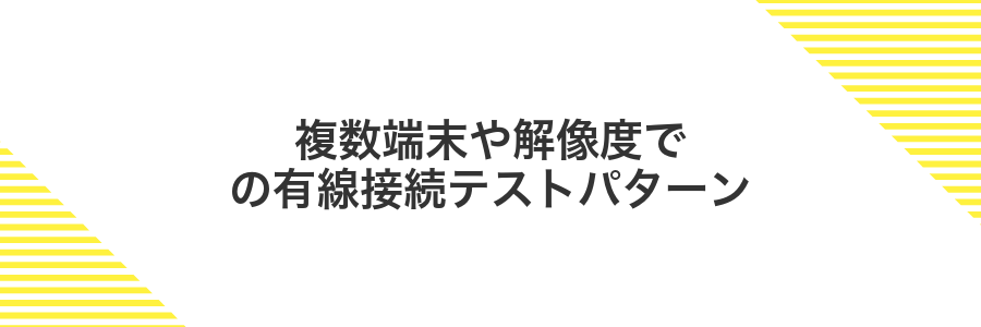 複数端末や解像度での有線接続テストパターン
