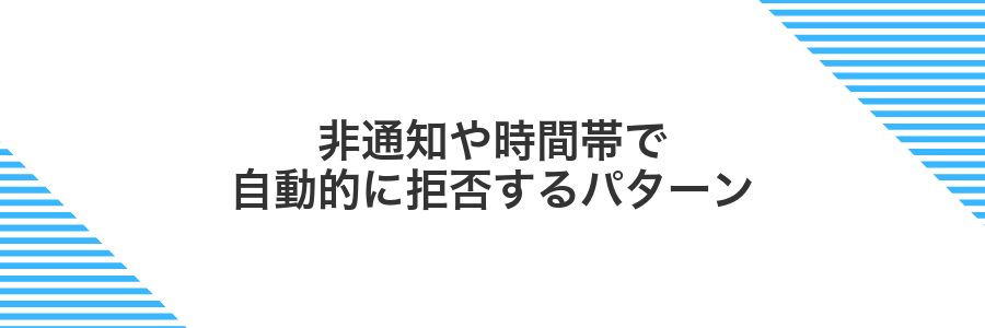 非通知や時間帯で自動的に拒否するパターン