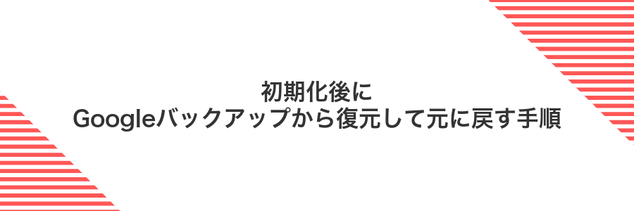 初期化後にGoogleバックアップから復元して元に戻す手順