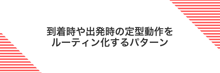 到着時や出発時の定型動作をルーティン化するパターン