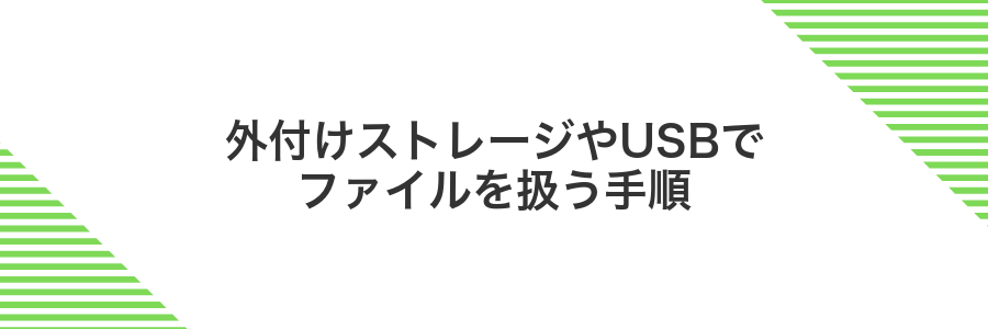外付けストレージやUSBでファイルを扱う手順