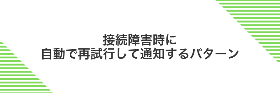 接続障害時に自動で再試行して通知するパターン