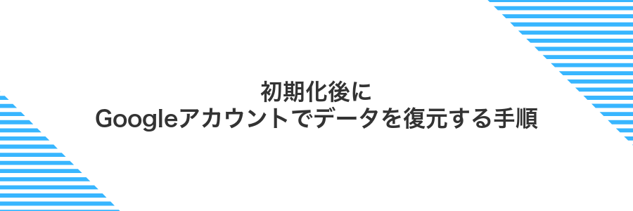 初期化後にGoogleアカウントでデータを復元する手順